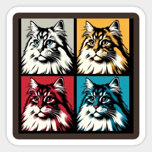 Siberian Cat Pop Art - Cat Lovers Sticker
